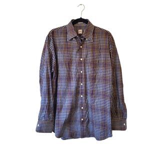 Peter Millar Blue Plaid Button Down Shirt